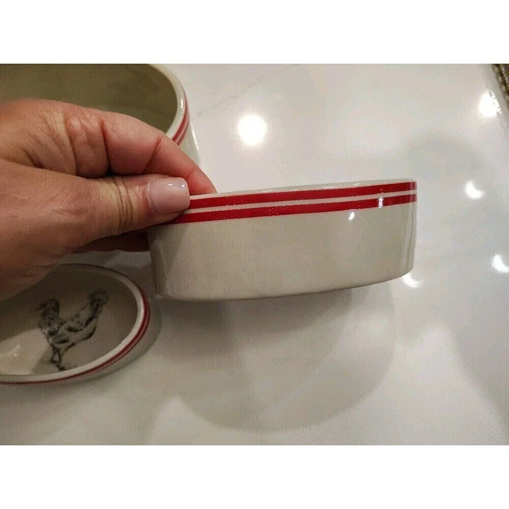 Creative Co-op M Chad Barrett Sheep Pig Rooster Bowl Farmhouse Nesting Ramekins